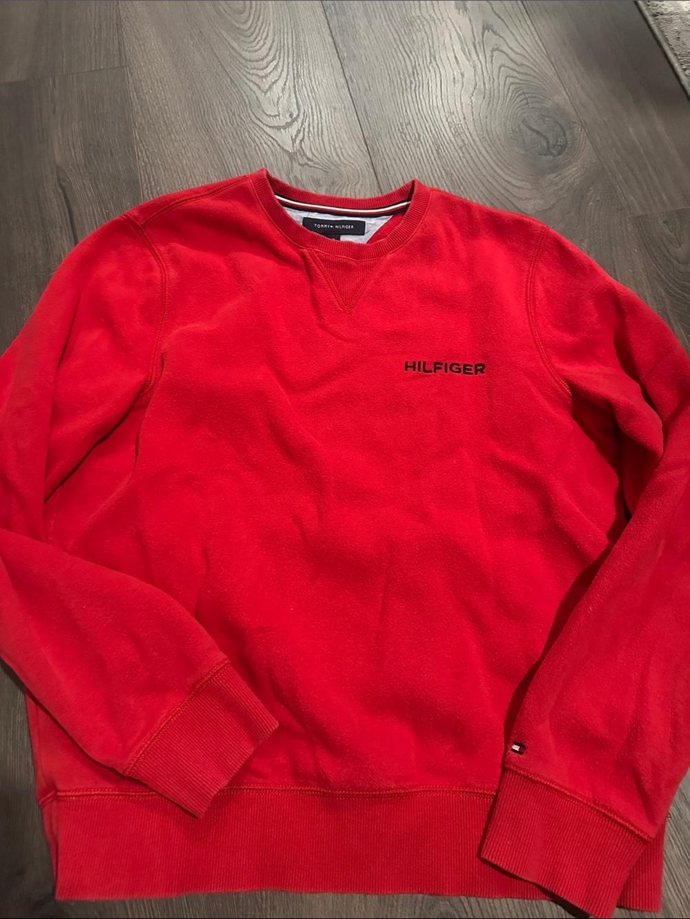 Tommy Hilfiger Red Crewneck Sweatshirt with Logo
